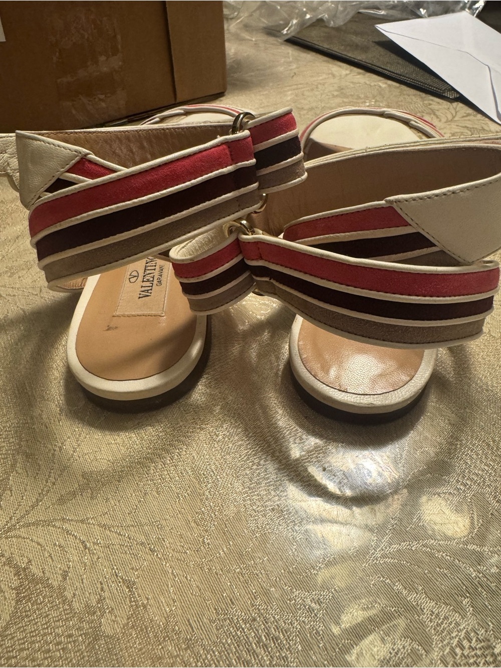 Valentino Garavani Goodyear Sole Striped Sandals 36 + COA & Dust Bag - Picture 5 of 9